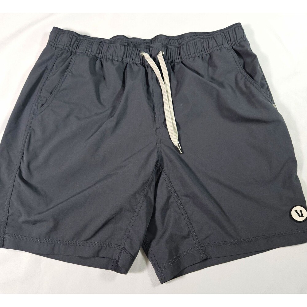 Vuori Kore Lined Men's Gray Athletic Shorts Large 7" Inseam Pockets Drawstring